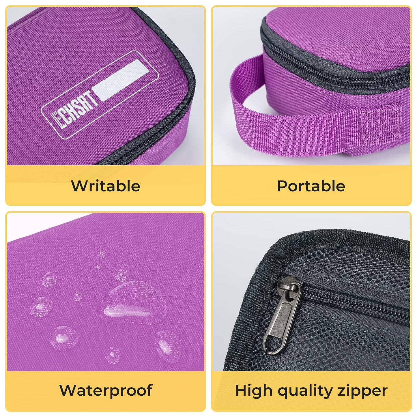 ECHSRT Large Pencil Case, Aesthetic Pen Pouch with Big Capacity, Minimalist Portable Stationery Bag with Handle for Office Organizer Purple Pencil Cases