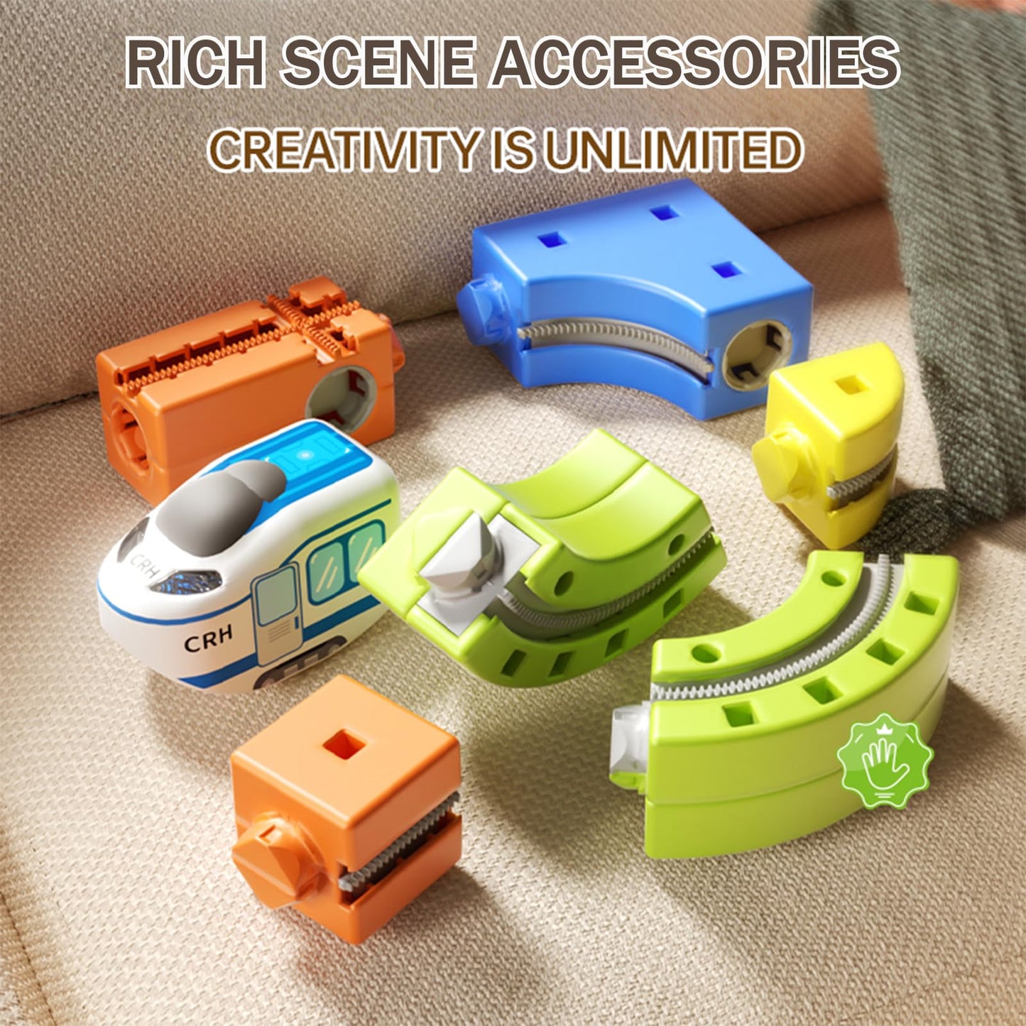 121PCS Magnetic Cube Track Train Set for Toddlers – 3D Vertical STEM Building Block Rail – Electric Magnetic Train Set Toy for Boys & Girls Ages 3-8