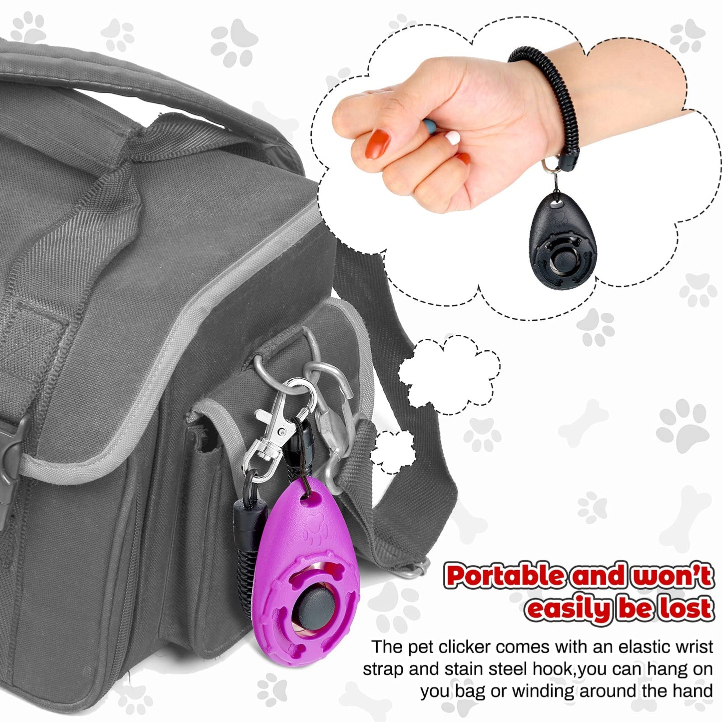 Frienda 18 Pieces Dog Training Clicker, Pet Behavioral Training Clickers with Wrist Strap for Dogs Cats Puppy Birds Horses(Multicolor)