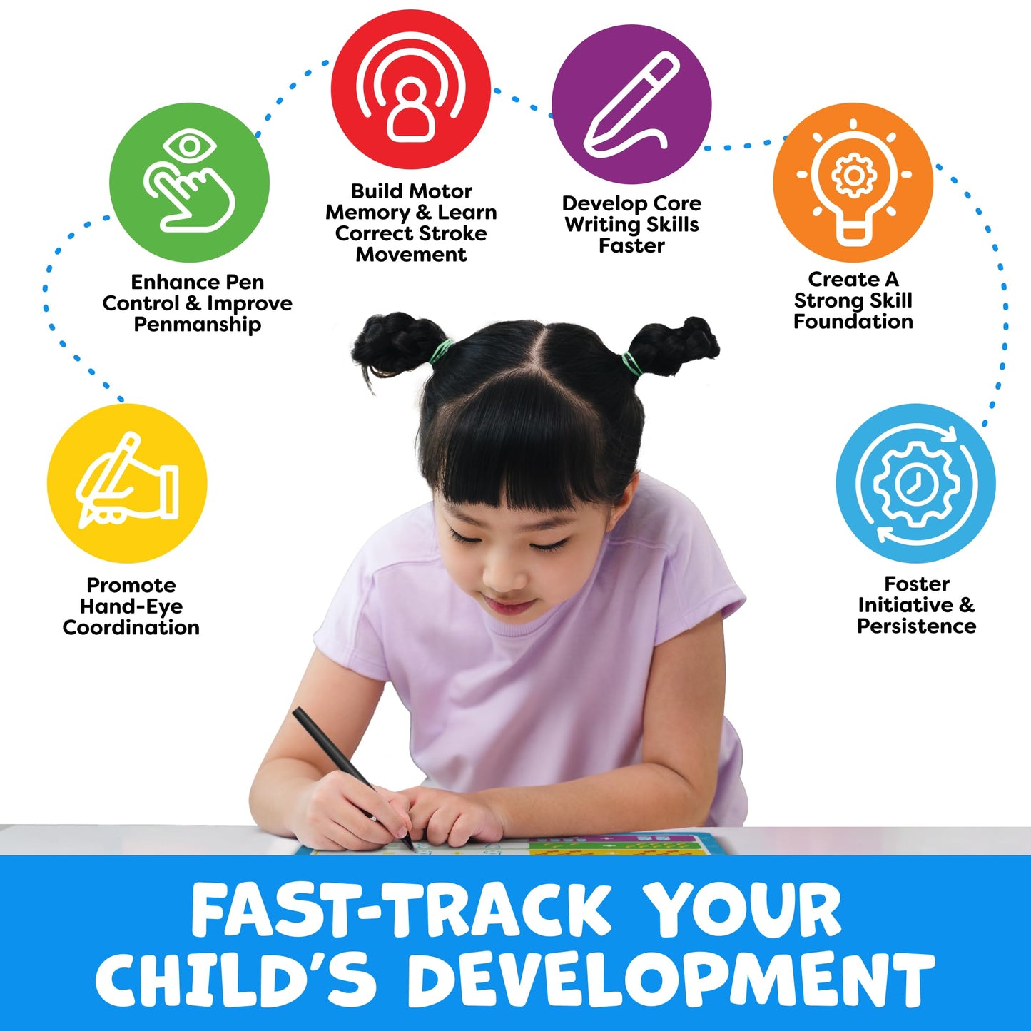 Magic Grooved Writing Practice for Kids - Grooved Writing Books for Kids 3-5, Kindergarten Workbooks Handwriting Practice for Kids 5-7 - Preschool Workbook, Magic Book