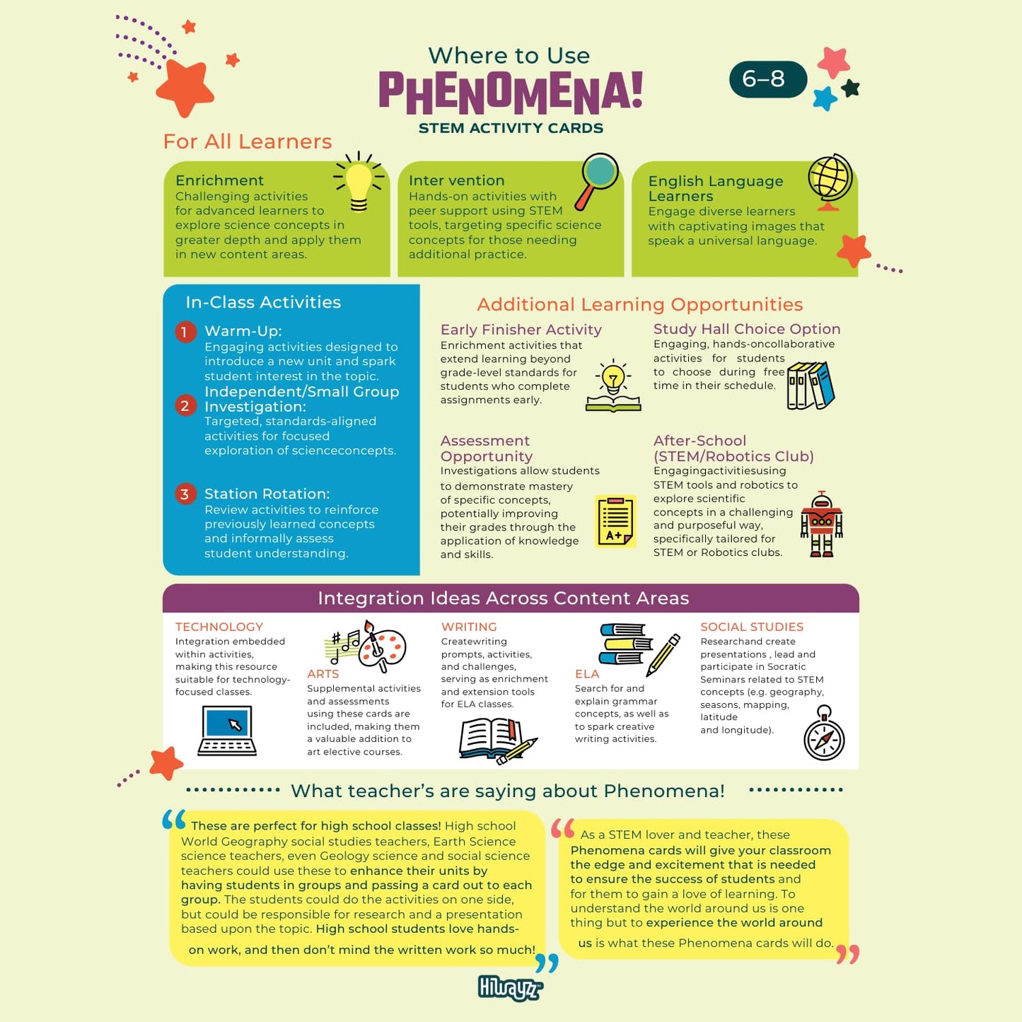 Hiwayzz STEM Activity Cards Ages 12+ | 100 Cards for Classroom Activities | Over 150 Hours of Hands-On Science Exploration | Teacher Must-Haves