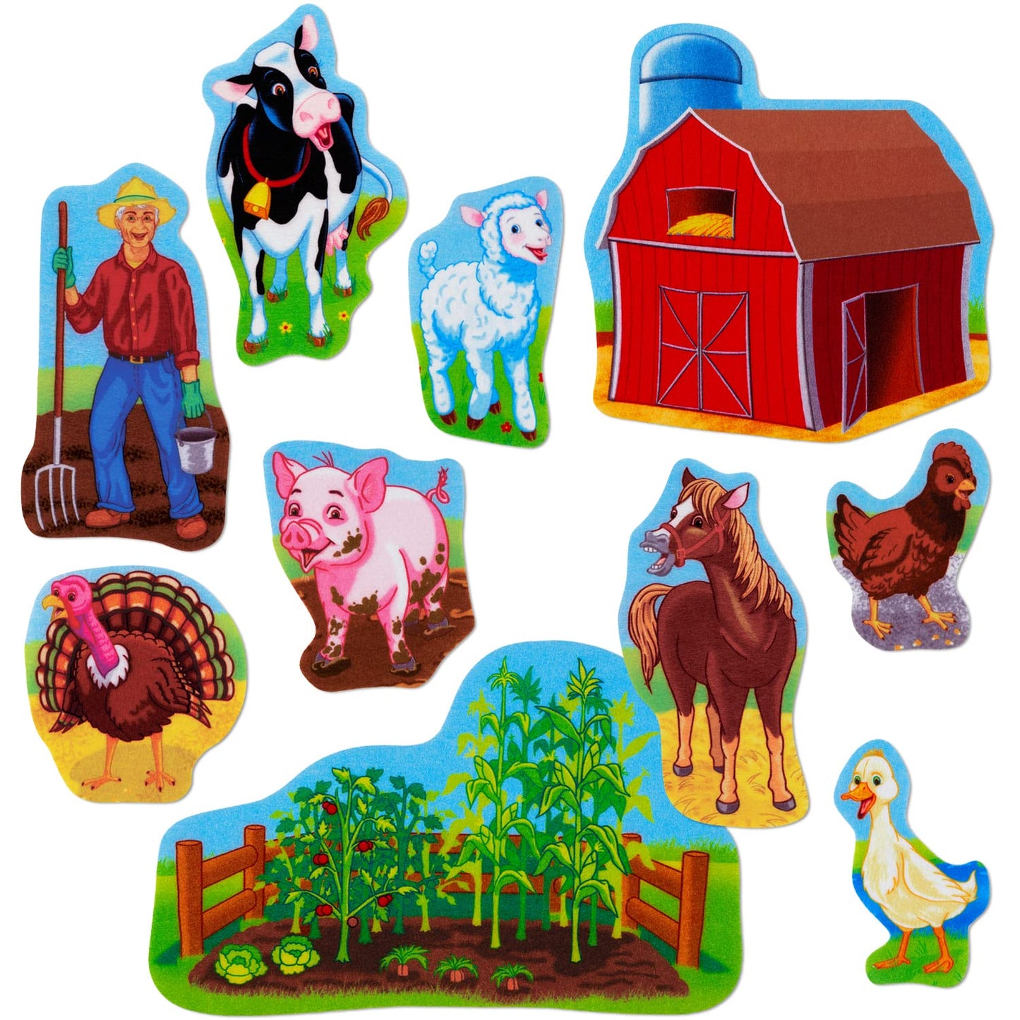 Old MacDonald Felt Figures for Flannelboard- Bilingual Rhymes Felt Set