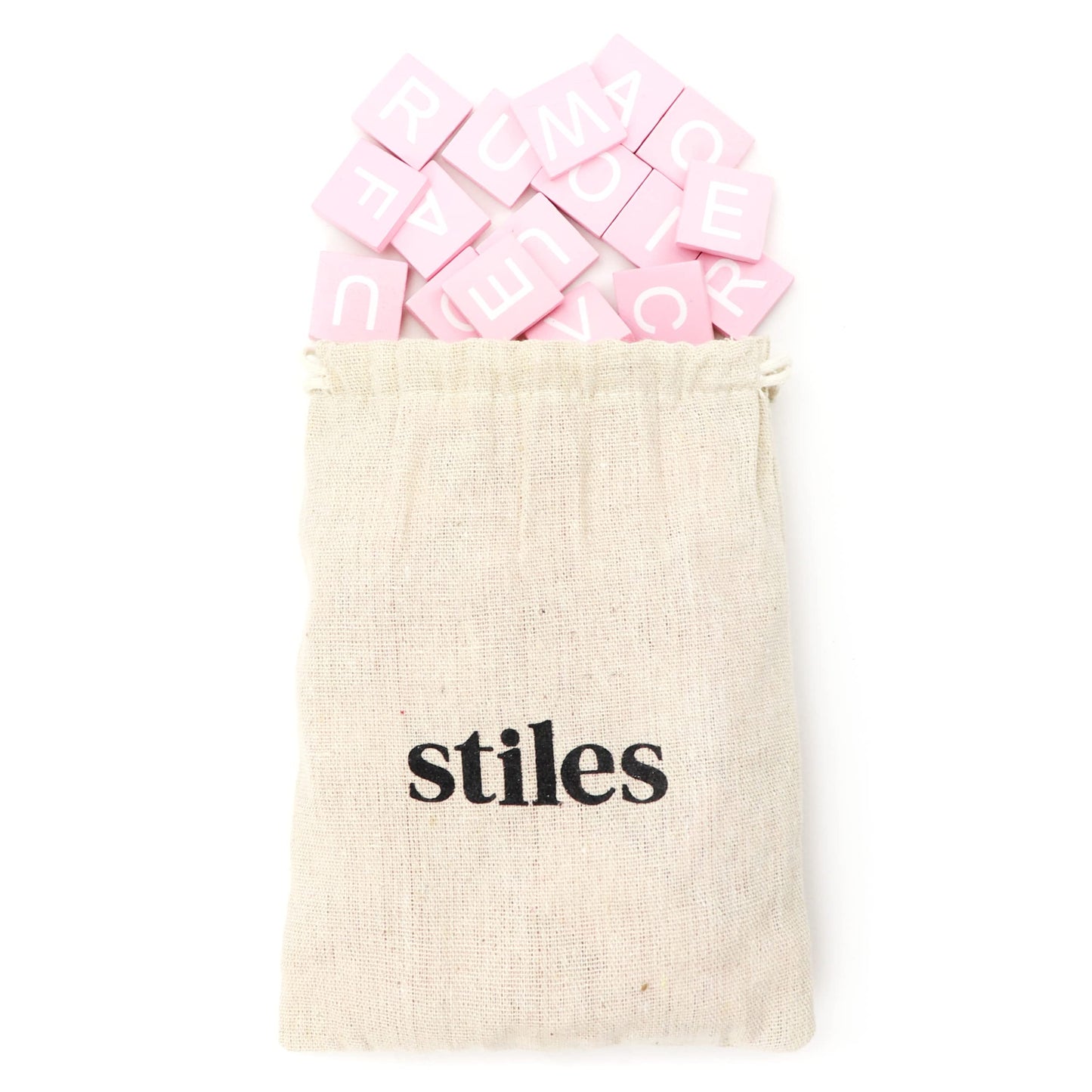 Stiles 100 Piece Magnetic Wooden Letter Tiles - Alphabet Magnets for Whiteboards, Refrigerators & Magnetic Letter Boards - Changeable Letters for Craft & Announcements, Pink