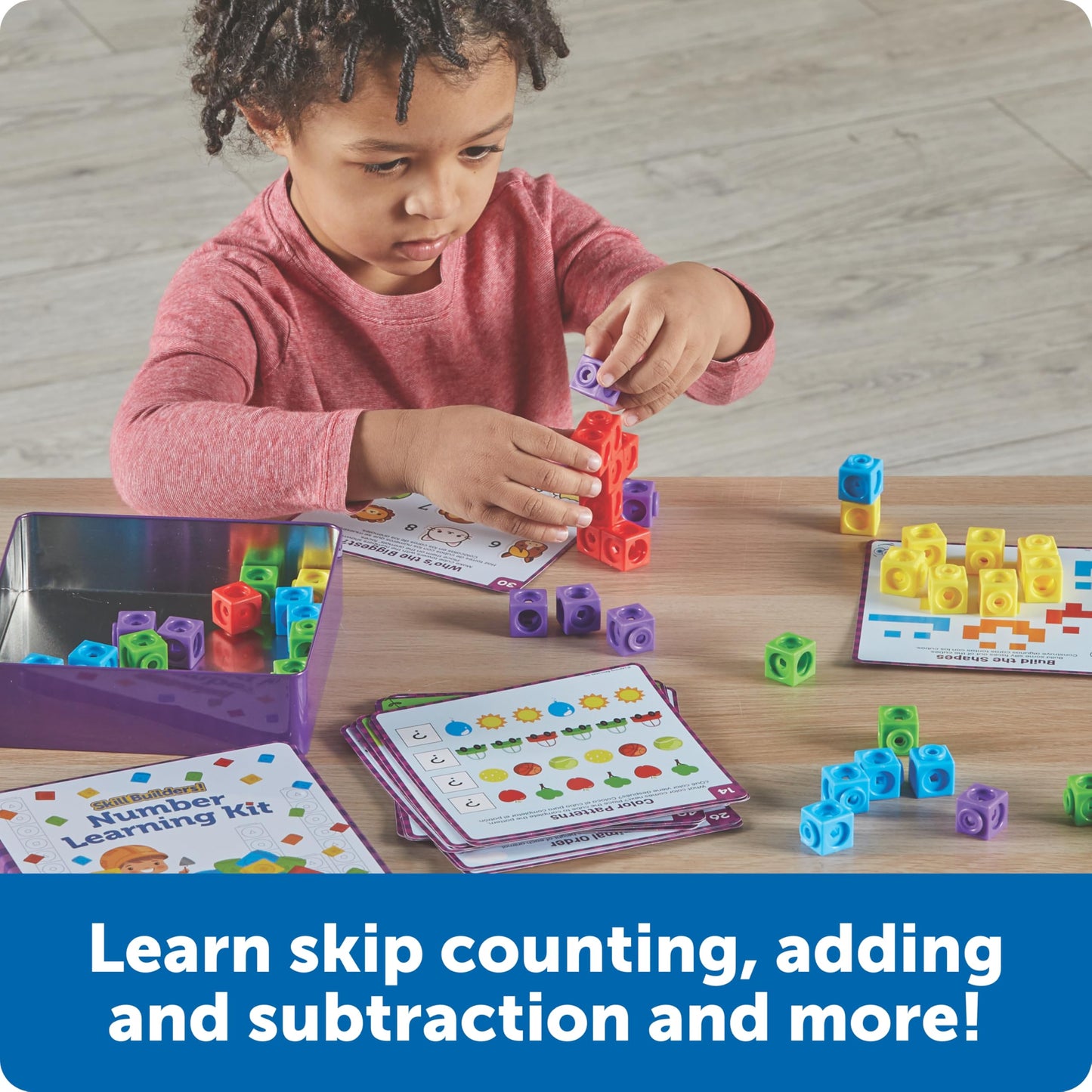 Learning Resources Skillbuilders Numbers Learning Kit - Math Manipulatives, Linking Cubes, Homeschool Supplies, Preschool Classroom Must Haves, Toddler Activities