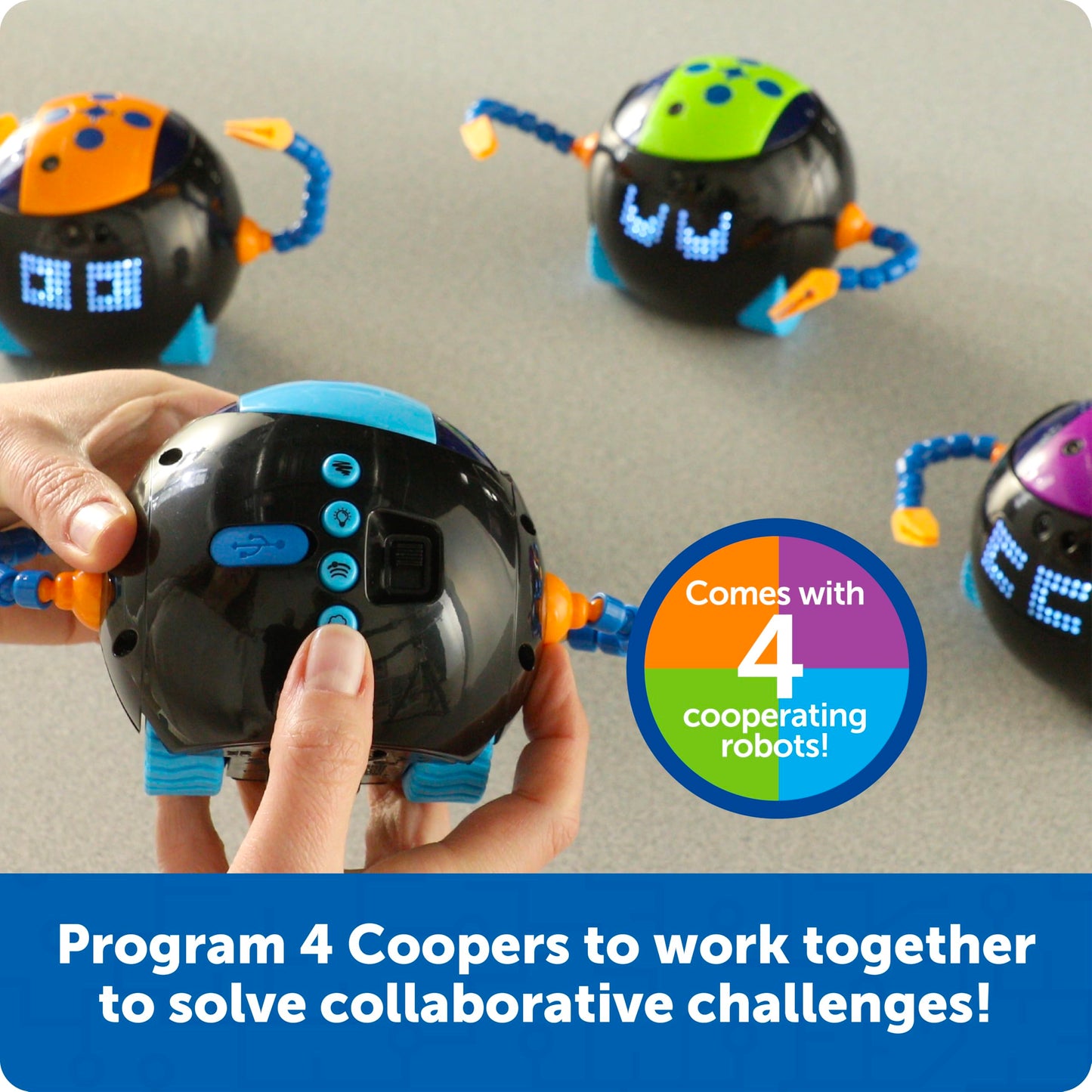 Learning Resources Cooper the STEM Robot Classroom Pack – Rechargeable Educational Coding Robot Toy for Elementary School, Coding Toys for Kids, Robotics Kits for Kids Age 5-7