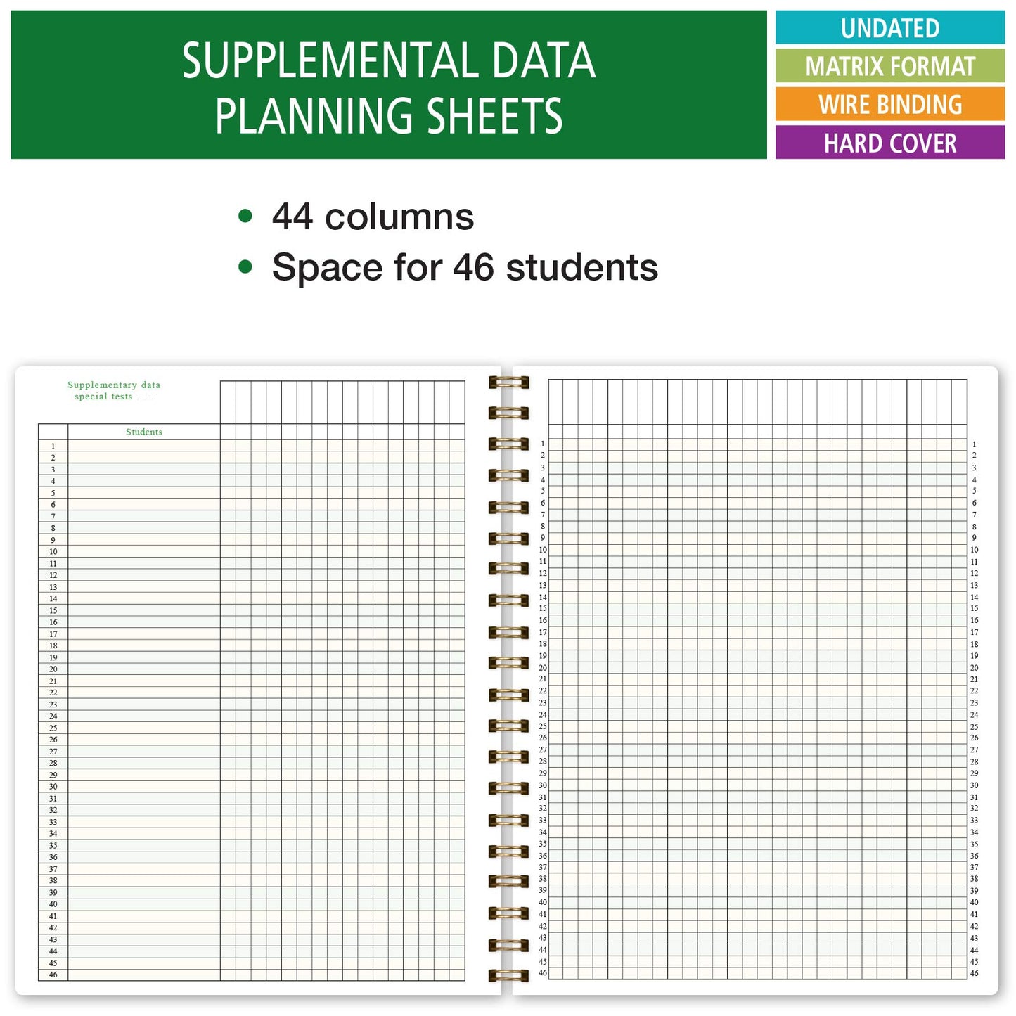Elan Publishing Company HARDCOVER Combination Plan and Record Book: One efficient 8.5" x 11" book for lesson plans and grades combines W101 and R1010 with Bonus Clip-in Bookmark (Black Floral)