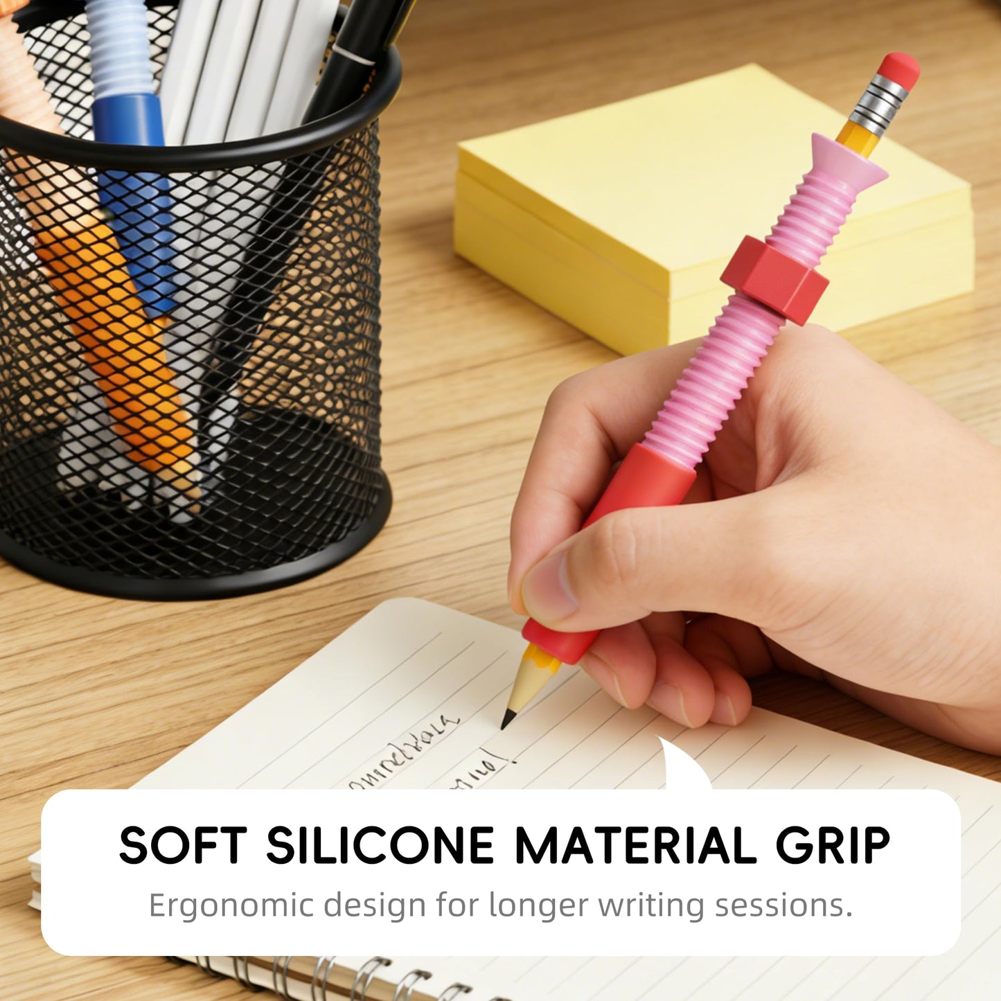 3 in 1 Pencil Fidgets for ADHD & Anxiety Relief,Fidget Pencil Topper with Spinner - Silent Sensory Stress Relief Tool for School,Office & Home,Assorted Fidget Pen Flipper Set, Classroom Essential