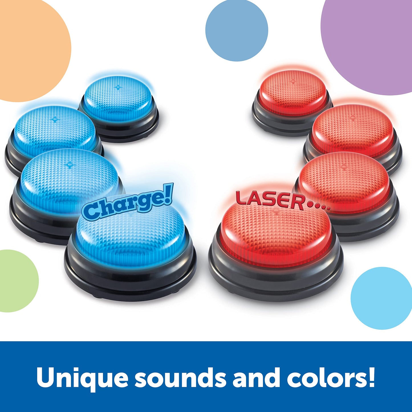Learning Resources Team Answer Buzzers - Classroom Must Haves Supplies, Sound Effect Button, Family Game Shows for Trivia, Participation Tools, Boys and Girls Birthday Gifts