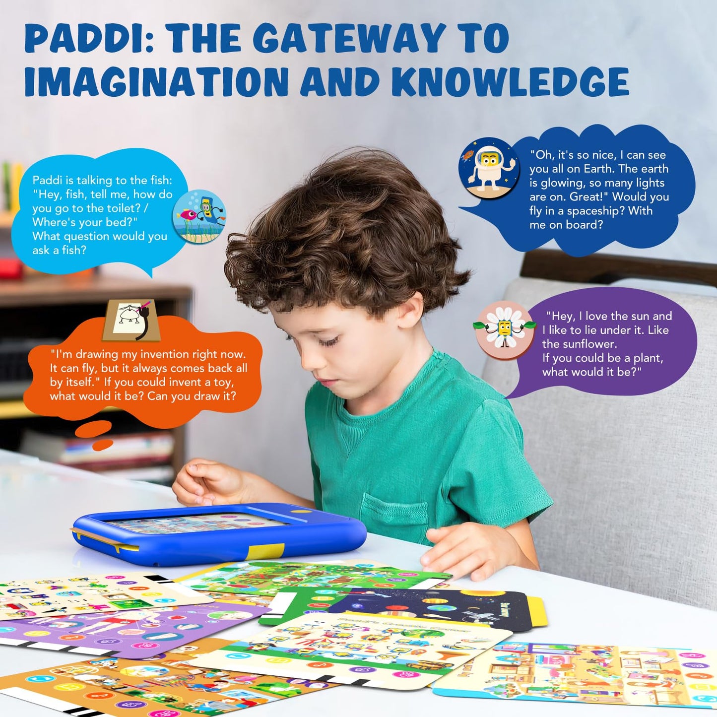 Kids Learning Tablet Educational Learning Pad for Toddlers 2-5 to Learn Alphabets, Numbers, Foods, Time, Music, Talking Cards for Toddlers，Educational Toy Kids Gifts