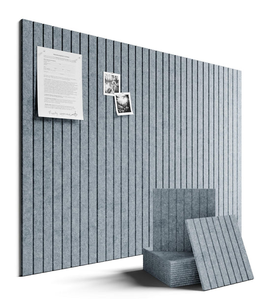 Large Felt Bulletin Board 48" x 36" Cork Board Alternative-12 Pack with 70 Safe Removable Adhesive Tabs, Cork Boards for Walls Pin Board for Home Office Classroom Felt Board-Blue Gray