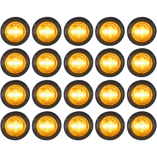 LONG HAUL Amber LED Clearance Marker project piece Lights, Black Trim, 5 3/4in, 20 Pack, Acrylonitrile Butadiene Styrene