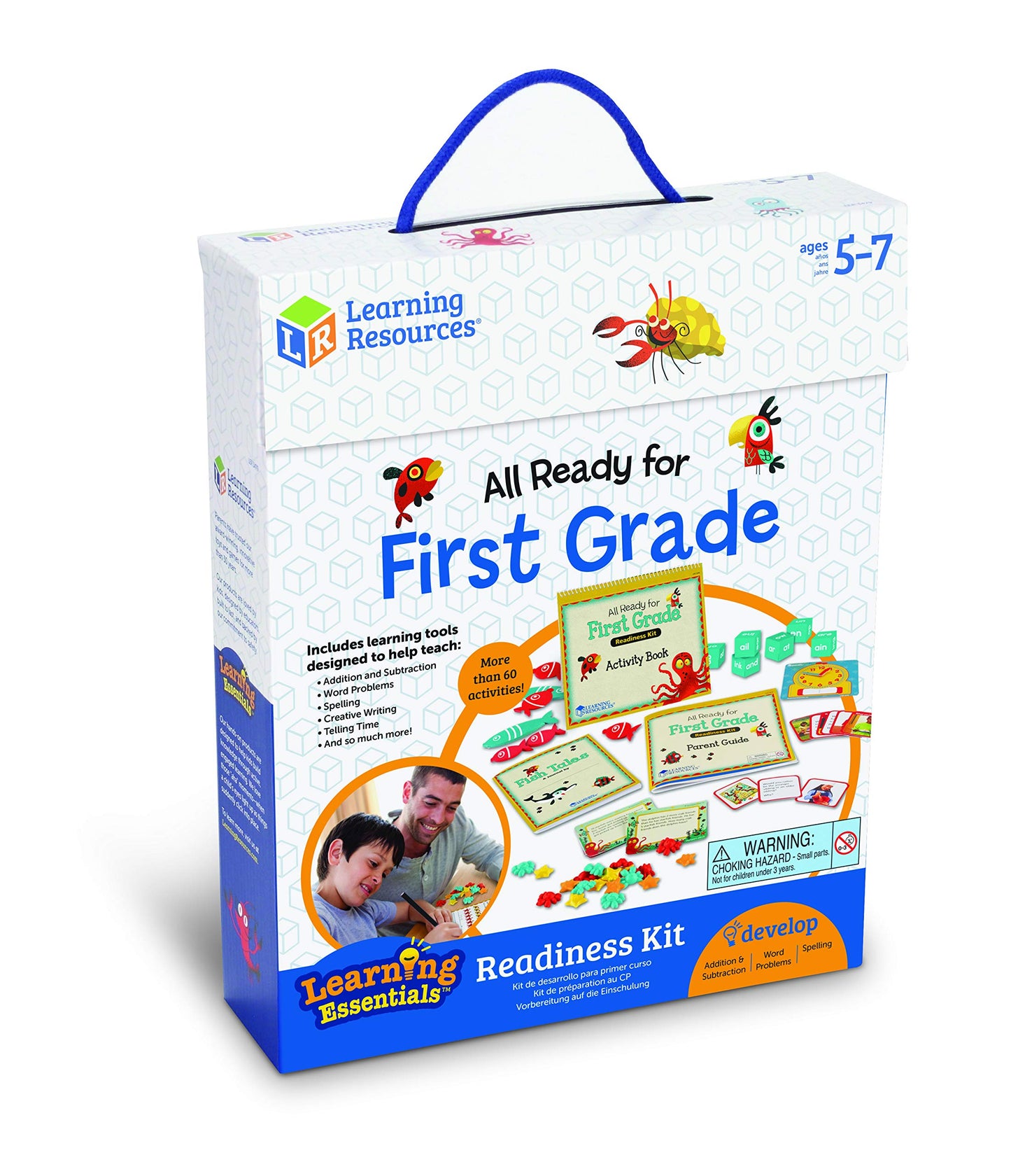 Learning Resources All Ready for First Grade Readiness Kit, Back to School Activities, School Preparation Toys, Homeschool, 32 Page Guide Included, Ages 5+