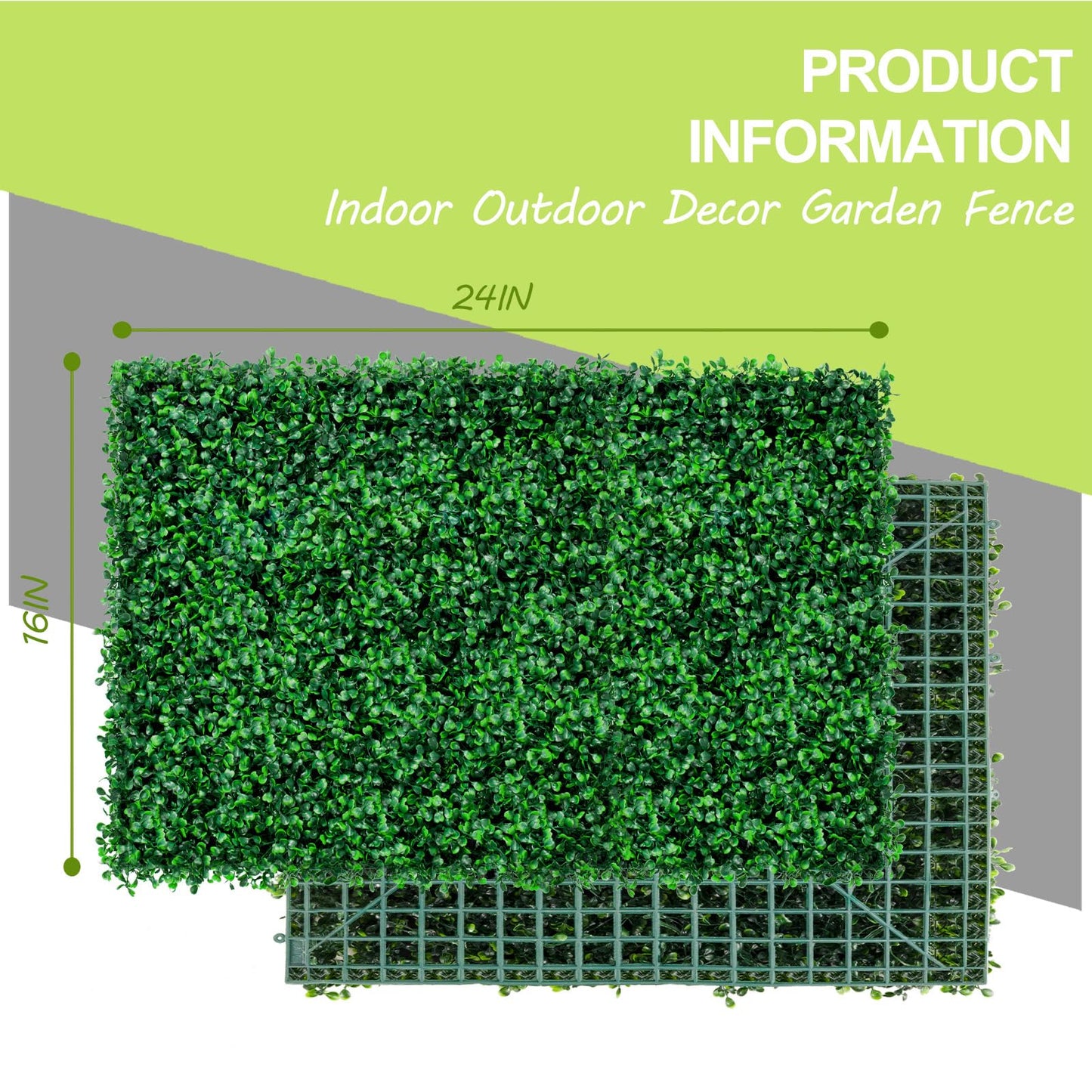 AOKIE 48x120 in Artificial Grass Roll Wall(40 sq ft), Boxwood Hedge Wall Panels UV-Anti Grass Backdrop Wall Decor, Greenery Privacy Hedge Screen for Indoor Outdoor Patio Balcony, Party Garden Fence