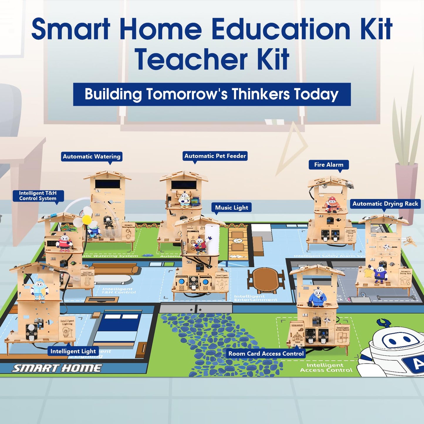 ACEBOTT 8-Piece Set ESP32 STEM Smart Home Education Kit Compatible with Arduino, STEM Robotics Science Kits for Kids Age 12+, Engineering Projects STEAM Activities Gifts 12+ Year Old Boys Crafts