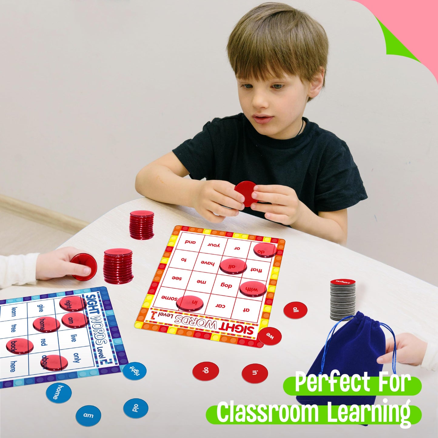 SpriteGru Sight Word Bingo Game, 120 Sight Words Learn to Read Level 1 & Level 2 Bingo Board Game Dolch's & Fry's Words Lists for Kindergarten and Preschool Kids 4-8, Perfect for Classroom & at Home