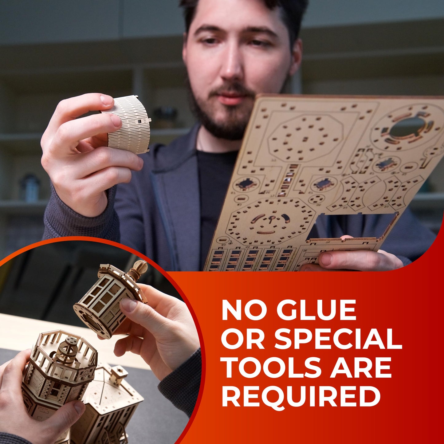 UGEARS Split Rock Lighthouse 3D Wooden Puzzles for Adults – Wooden Model Kits for Adults, Crafts for Adult, Model Kits to Build, Wooden 3D DIY Model Brain Teaser, Hobby Set