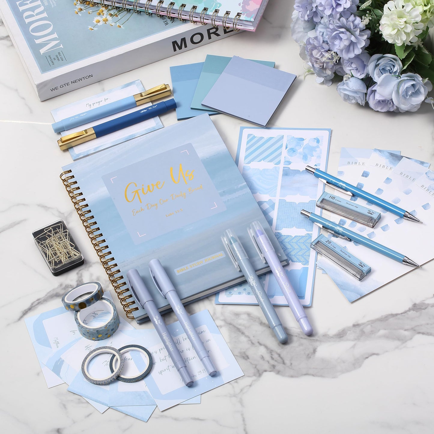 Mr. Pen- Bible Journaling Kit for Women, Bible Highlighters and Pens No Bleed, Notes, Tabs, Washi Tape & Journal for Devotions, Prayer & Christian Gifts