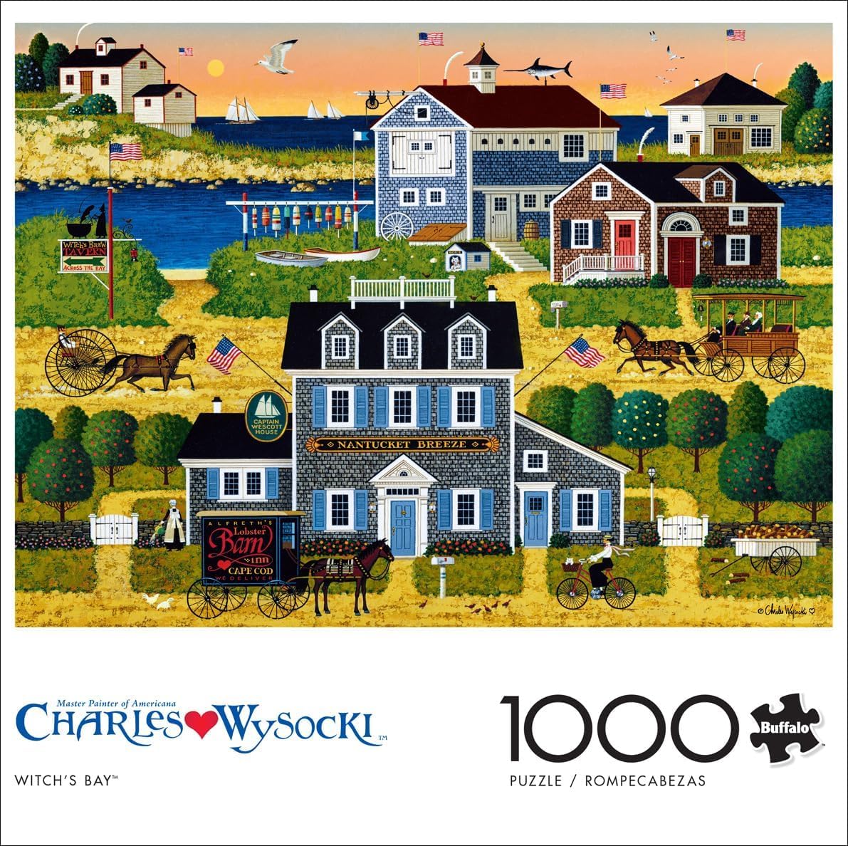 Buffalo Games - Charles Wysocki - Witch's Bay - 1000 Piece Jigsaw Puzzle for Adults -Challenging Puzzle Perfect for Game Nights - Finished Size is 26.75 x 19.75