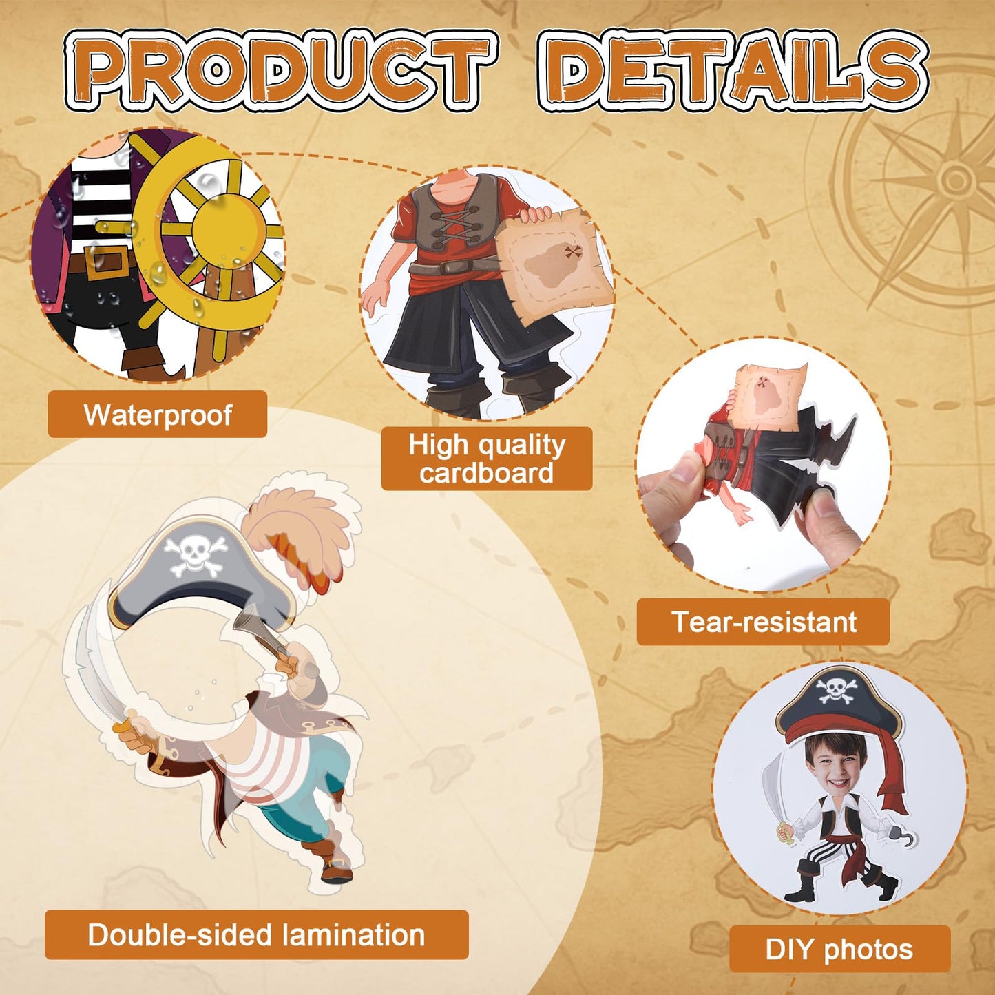 60pcs Pirate Cutouts Pirate Treasure Theme Bulletin Board Decorations Skull Hat Paper Cut-Outs Nautical Adventure Classroom Decor for Boy Girl DIY Craft Photo Kindergarten Preschool Wall Door Supplies