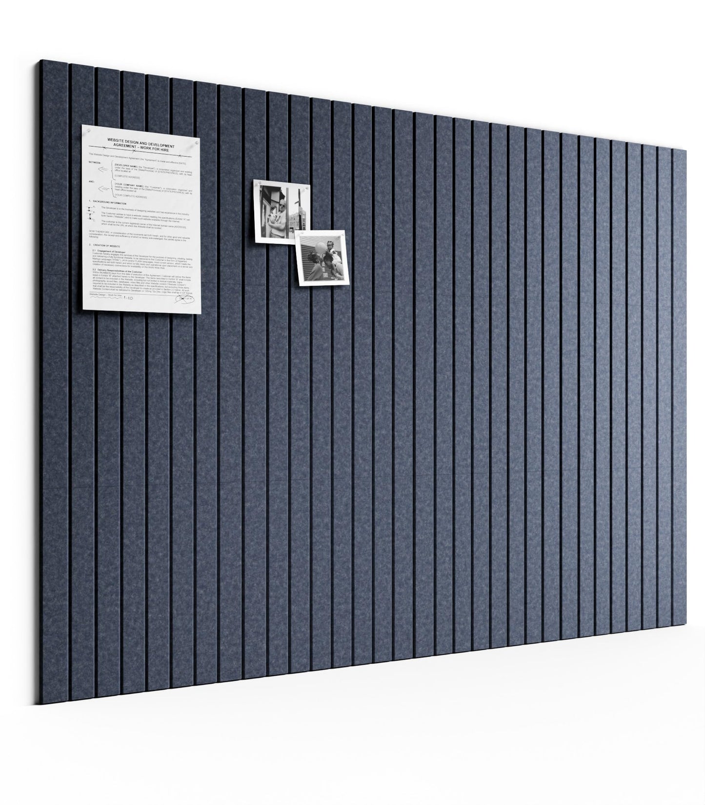 Bumusty Large Cork Board Alternative-48 x 36" Felt Bulletin Board Tiles, with 30 Pushpins, 70 Adhesive Tabs, Fine-Stripe 12-Pack, Cork Boards for Office Push Pin Board Felt Board-Navy Blue