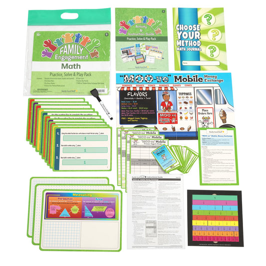 Really Good Stuff Fifth Grade Family Engagement Math Practice, Solve & Play Kit - Math Kit for Fifth Grade Students, Ages 9-11