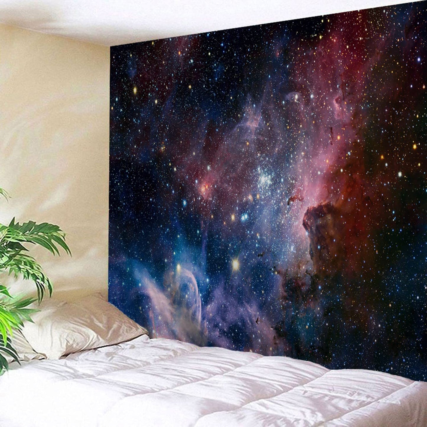 goodbath Large Tapstry, Space Universe Galaxy and Star in Outer Space Tapestries Wall Hangings for Living Room Bedroom Dorm, 90 x 60 Inch, Colorful