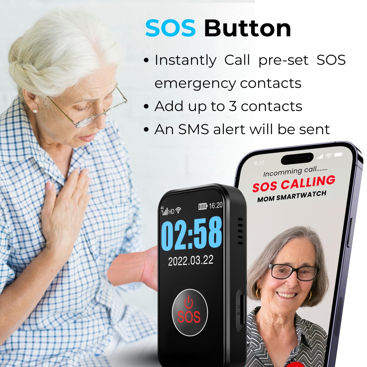 SecuLife Medical Alert Pendant for Seniors — Alerts Go Direct to Family, No Call Center | Auto Fall Detection, GPS Tracking, 2-Way Calling, No Contract, Waterproof Necklace