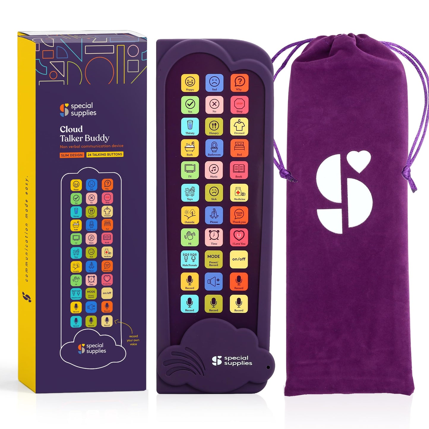 Special Supplies AAC Communication Device for Speech Therapy, Talker Buddy Communication Device for Non Verbal Kids & Adults, Talking Aids for Home or School + Travel Bag (Talker Buddy Cloud)
