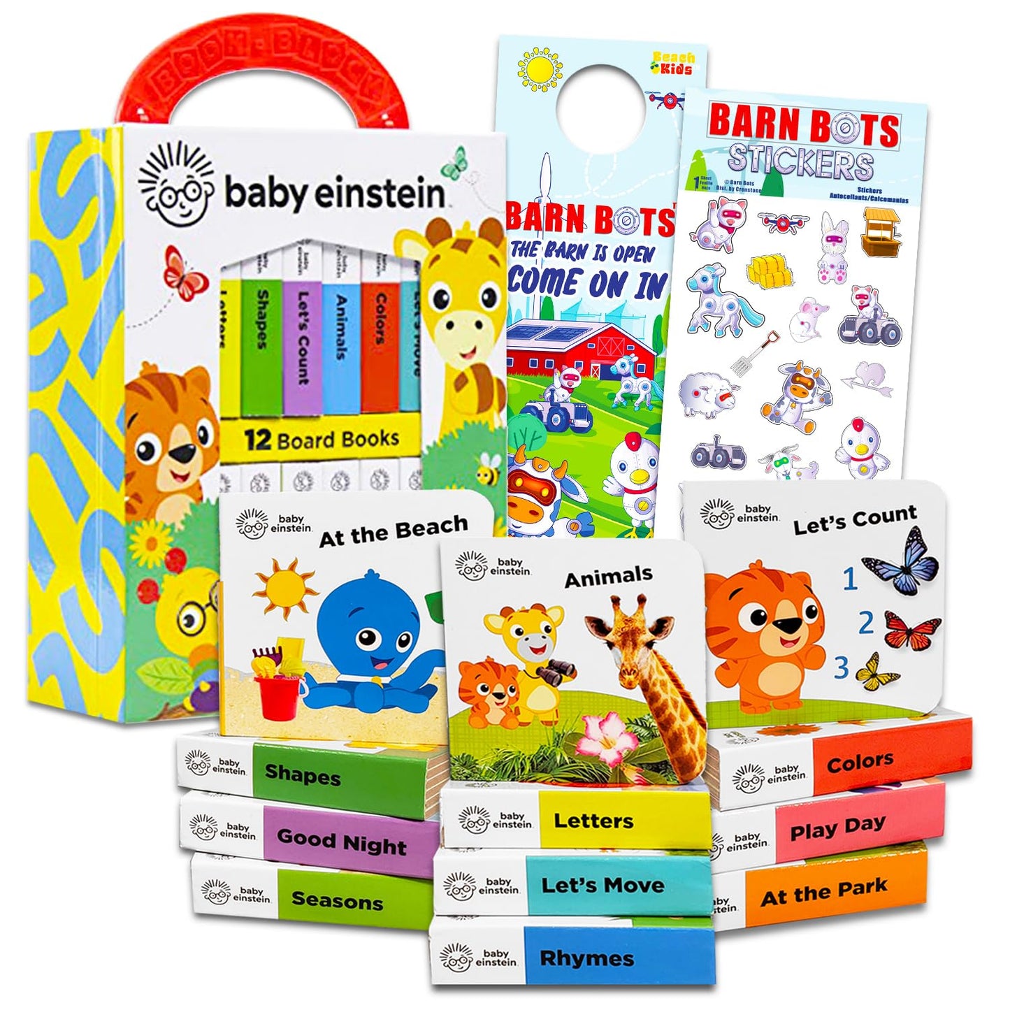Disney Baby Einstein Board Books Set - Bundle with 12 Baby Einstein Board Books for Toddlers, Kids Plus More | Educational Toys for Young Kids