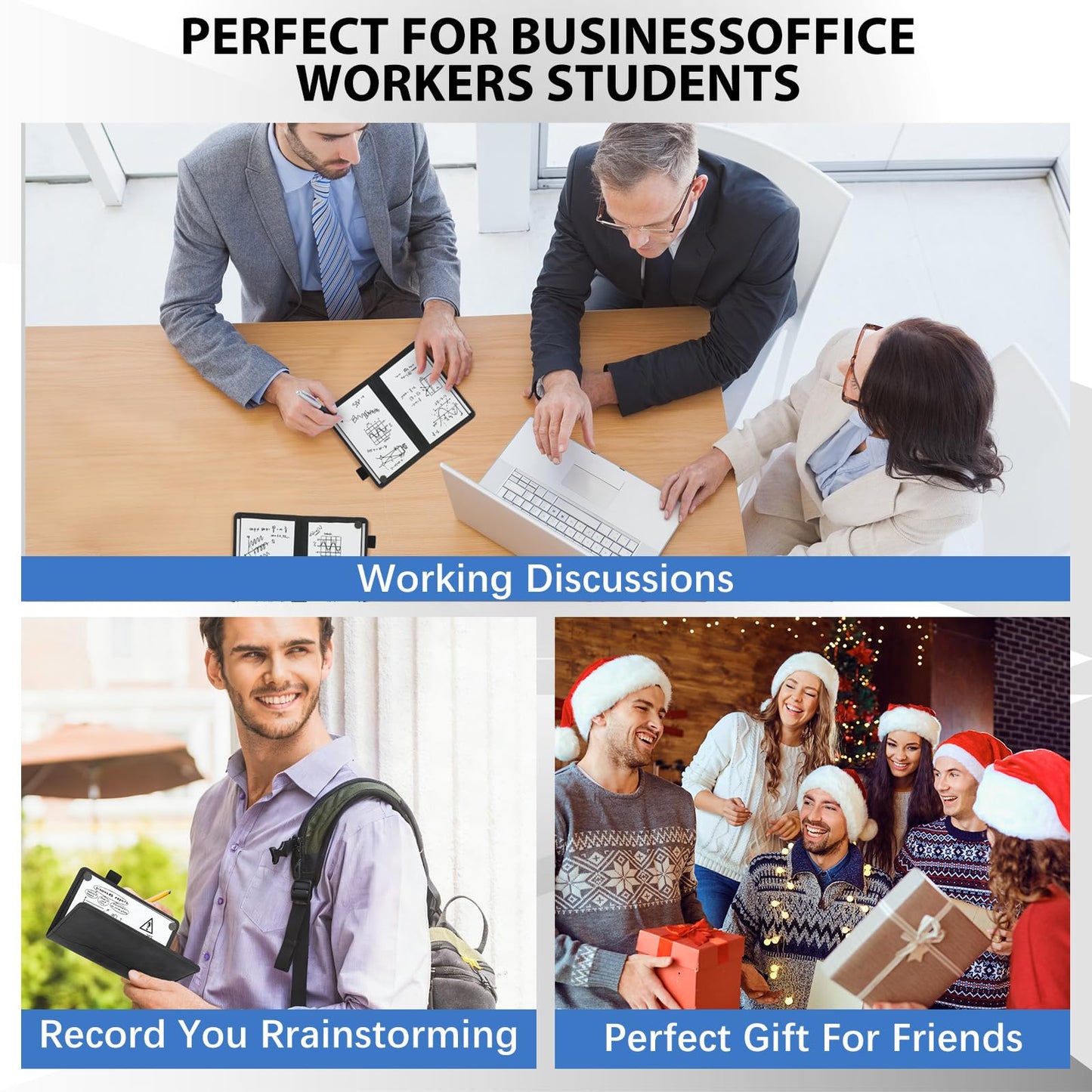 Feifeiya 6 Sides Dry Erase Notebook Portable White Board 5"x7"(a6) Mini Dry Erase White Board Notebook Foldable Anti-ghosting Surface for Office, School, Study, Travel & Business Meeting Planning