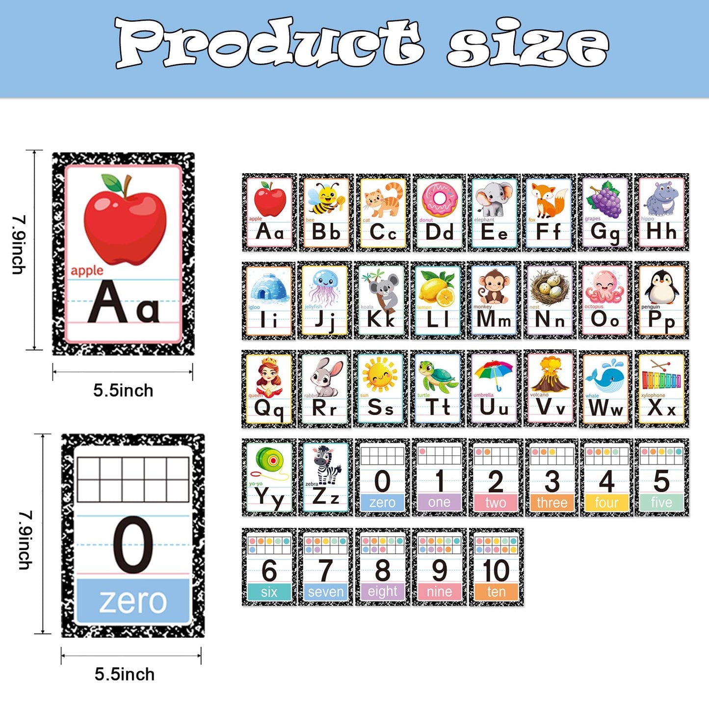 Alphabet Letters for Wall - ABC Alphabet Poster Classroom Wall Alphabet Alphabet Wall Chart Kindergarten Elementary Classroom Wall Decor Daycare Homeschool Supplies
