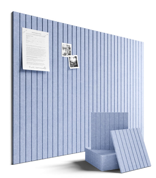 Fluxynara Large Felt Bulletin Board 48" x 36" Cork Board Alternative-12 Pack with 70 Safe Removable Adhesive Tabs, Cork Boards for Walls for Home Office Classroom Pin Board (Soft Periwinkle)