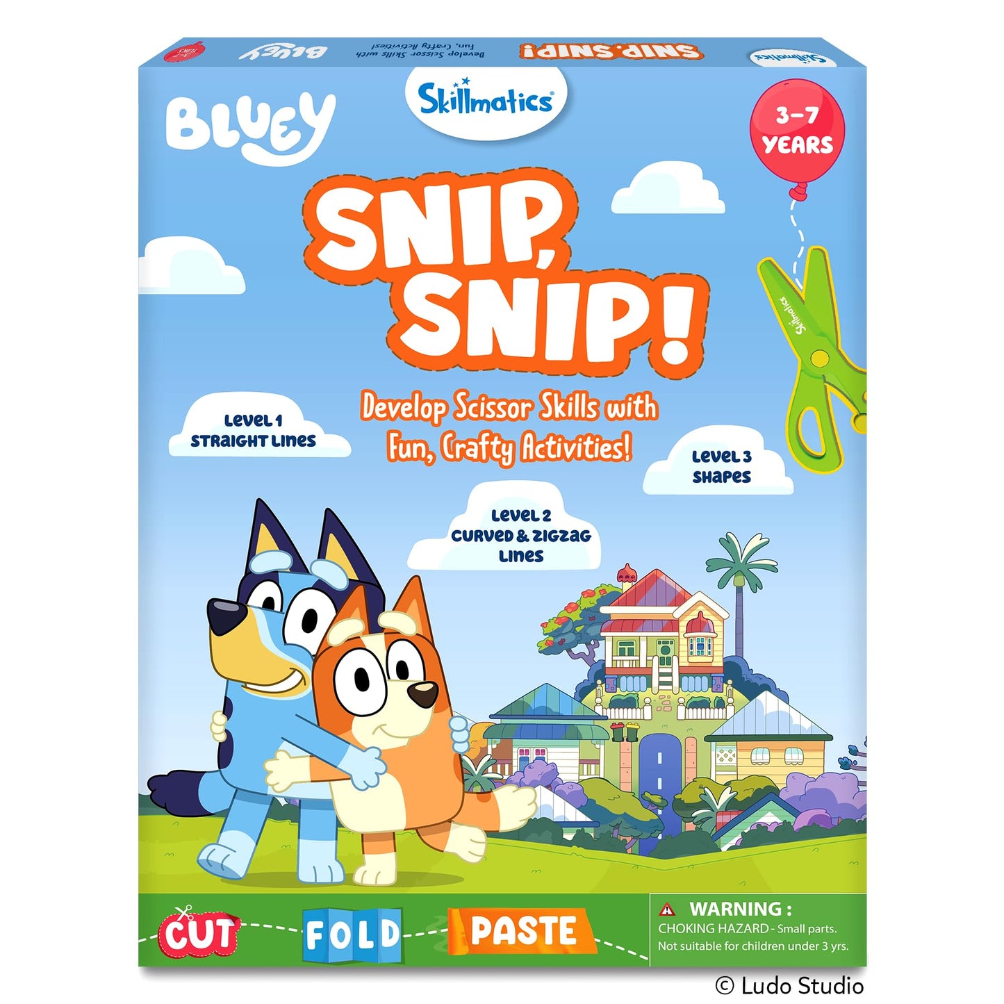 Skillmatics Bluey Scissor Skills Activity Book - Snip Snip, Preschool Cutting & Creative Activities, Felt Craft Kit, Fine Motor Skills Toys, Gifts for Boys & Girls Ages 3, 4, 5, 6, 7
