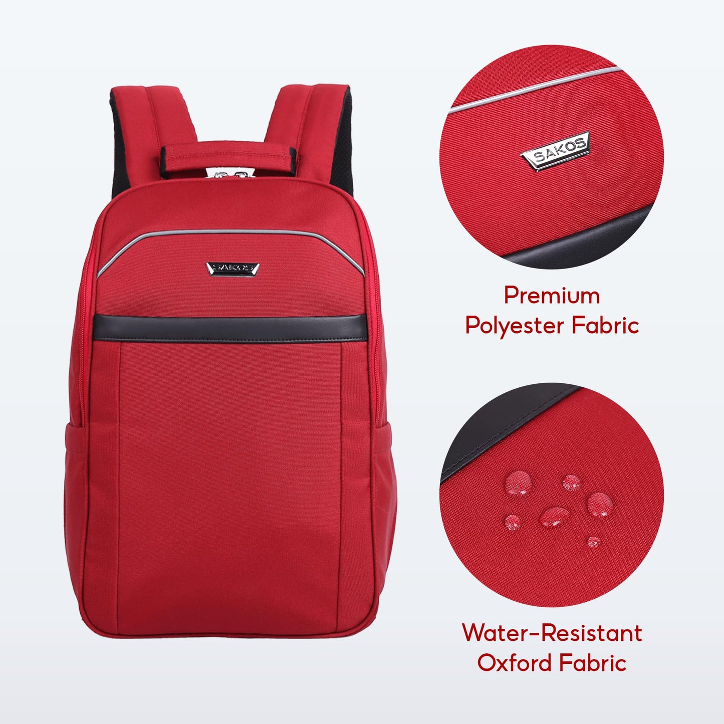 SAKOS Frontier 14 inch Laptop Backpack, Professional Travel Backpack Carry on Flight - TSA Approved, Water Repellent Laptop Backpack for Men & Women, College Backpack with Laptop Compartment - Red