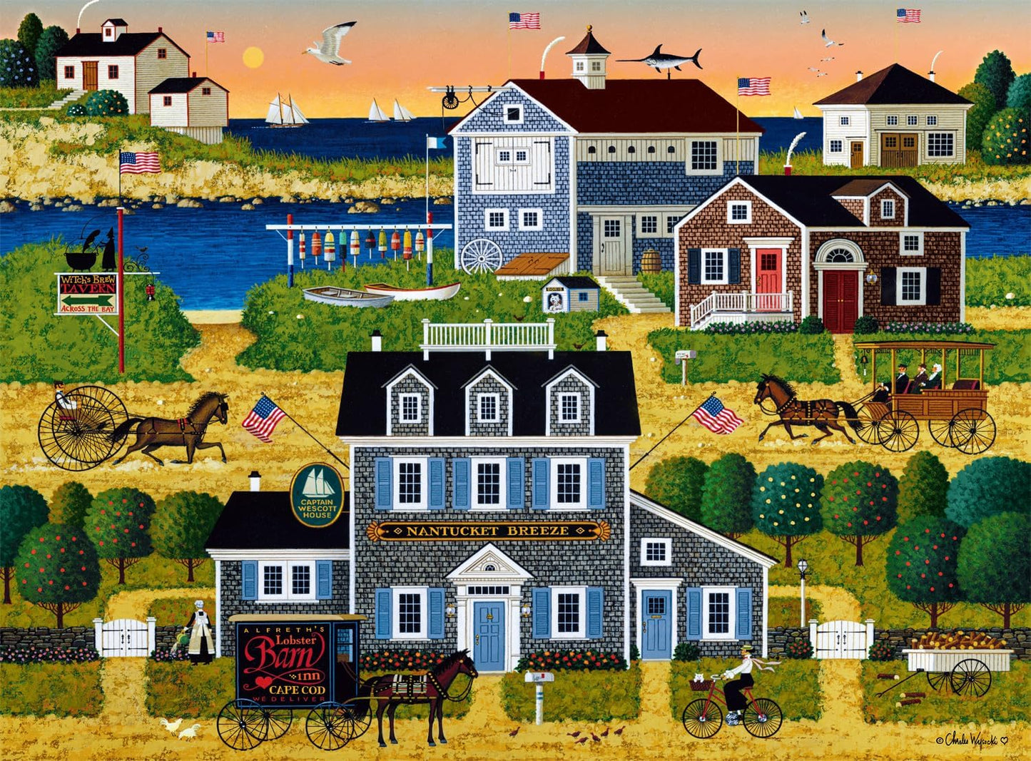 Buffalo Games - Charles Wysocki - Witch's Bay - 1000 Piece Jigsaw Puzzle for Adults -Challenging Puzzle Perfect for Game Nights - Finished Size is 26.75 x 19.75