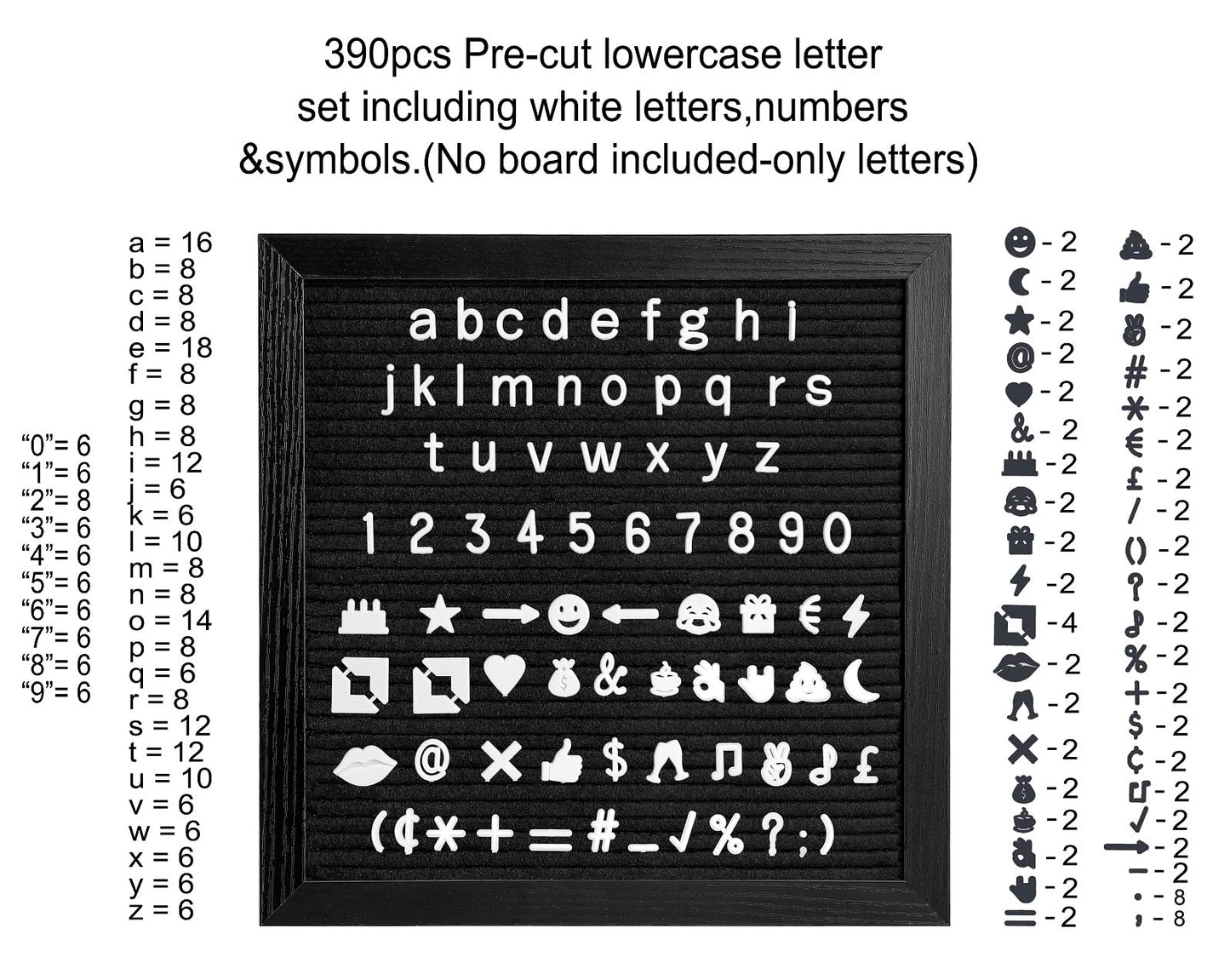 G GAMIT Letters Set - Pre-Cut 390pcs Lowercase Letters Only (No Board Included)