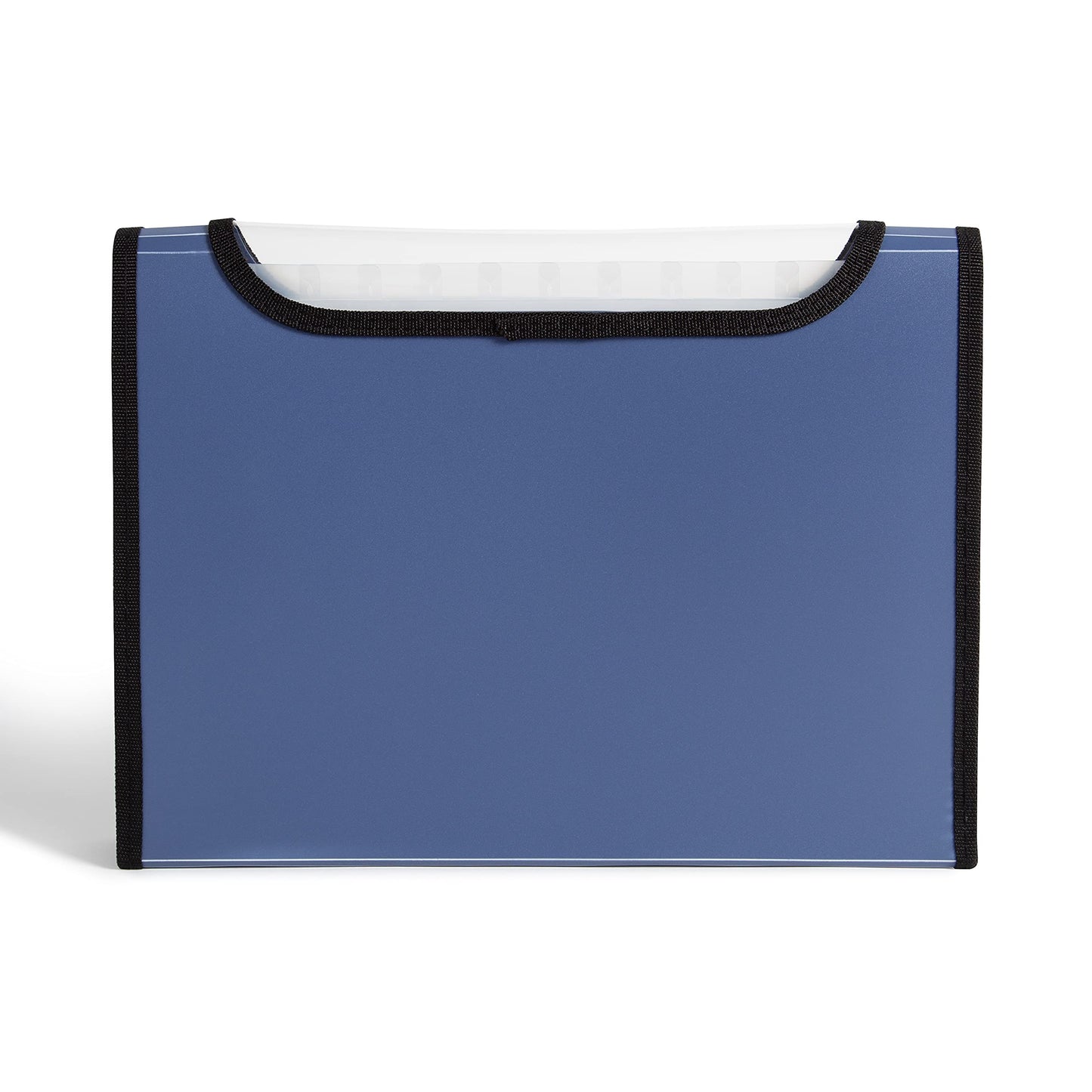 U Brands Expandable Blue 13-Pocket Performance Poly File Folder, Office Supplies, with Clear View Top