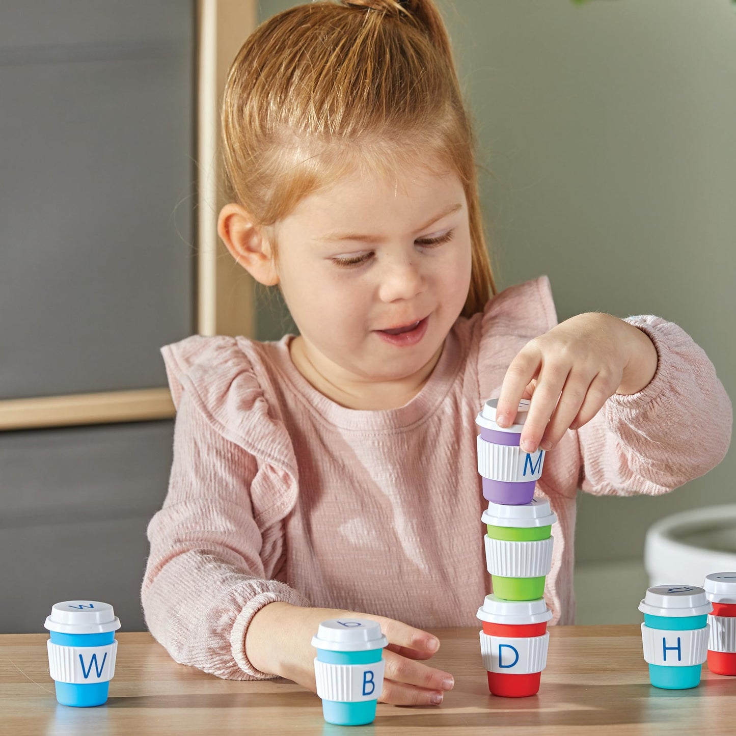Learning Resources Alphabet Coffee Cups - ABC Toys, Phonics Practice, Reading Readiness, Language Development, Letter Toy for Toddlers, Matching Game, Preschool Activities, Gifts for Kids