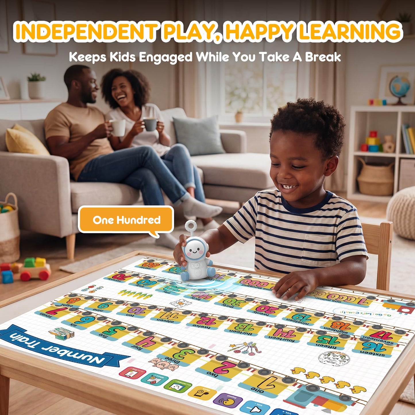 Interactive Learning Posters with Talking Astronaut Pen Tap to Learn ABCs Numbers Colors and Words Screen Free Educational Toy for Toddlers Ages 3 to 5