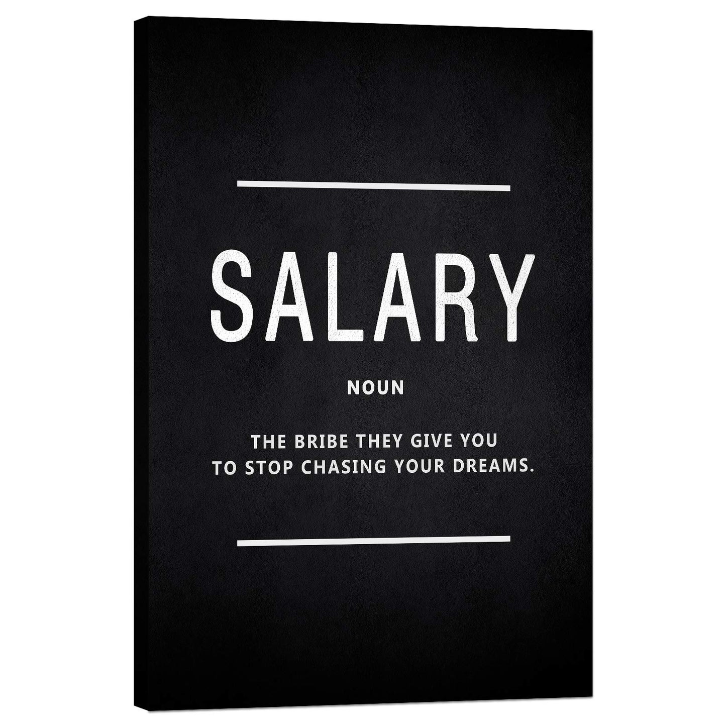 BWSPACE Motivational Canvas Wall Art Painting Decorations Poster for Office Living Room Bedroom Artwork Ready to Hang (Salary,12x18 inch)