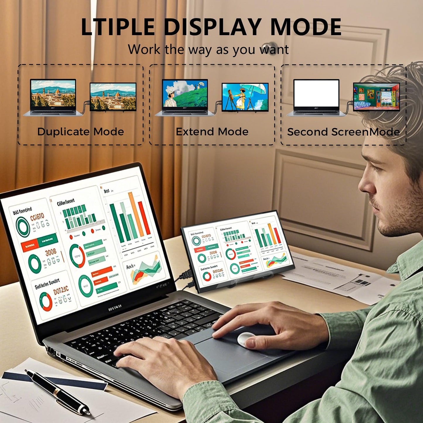 HAMTYSAN 10.1 Inch Raspberry Pi Screen 1024x600 HDMI Monitor IPS Screen Display Secondary Monitor Extend Monitor for Raspberry Pi 5/4/3/2/Zero/B/B+ Win11/10/8/7, (Non-Touch), Driver Free