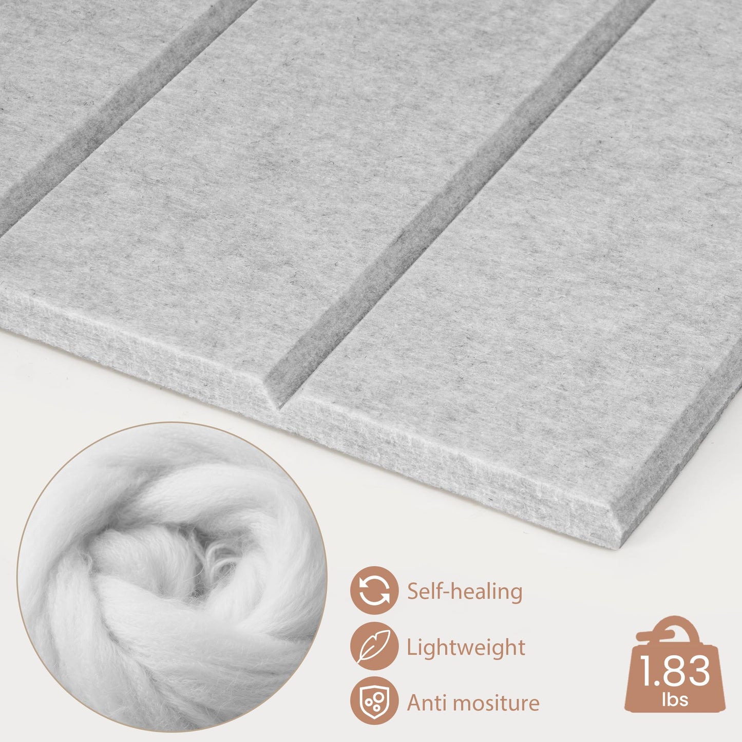 Lightomorrow Bulletin Board, 24 x 18 inches Felt Board Decorative Pin Board, 4' x 3' Cork Board Alternative for Wall, Foldable Photo Board with 20 Pushpins - Light Gray Stripes