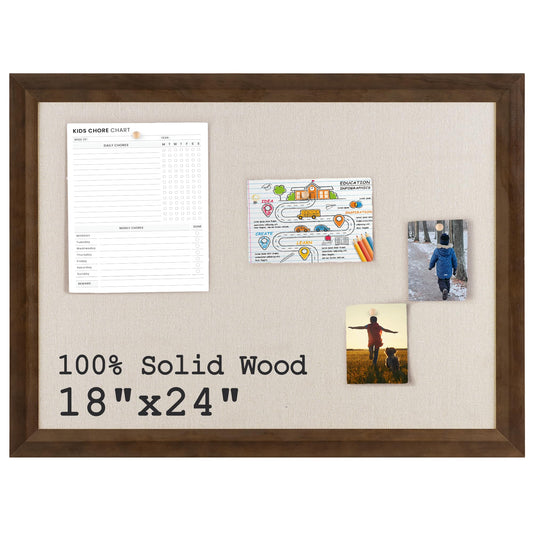 Acovy Cork Board Bulletin Board (Walnut, 18" x 24")