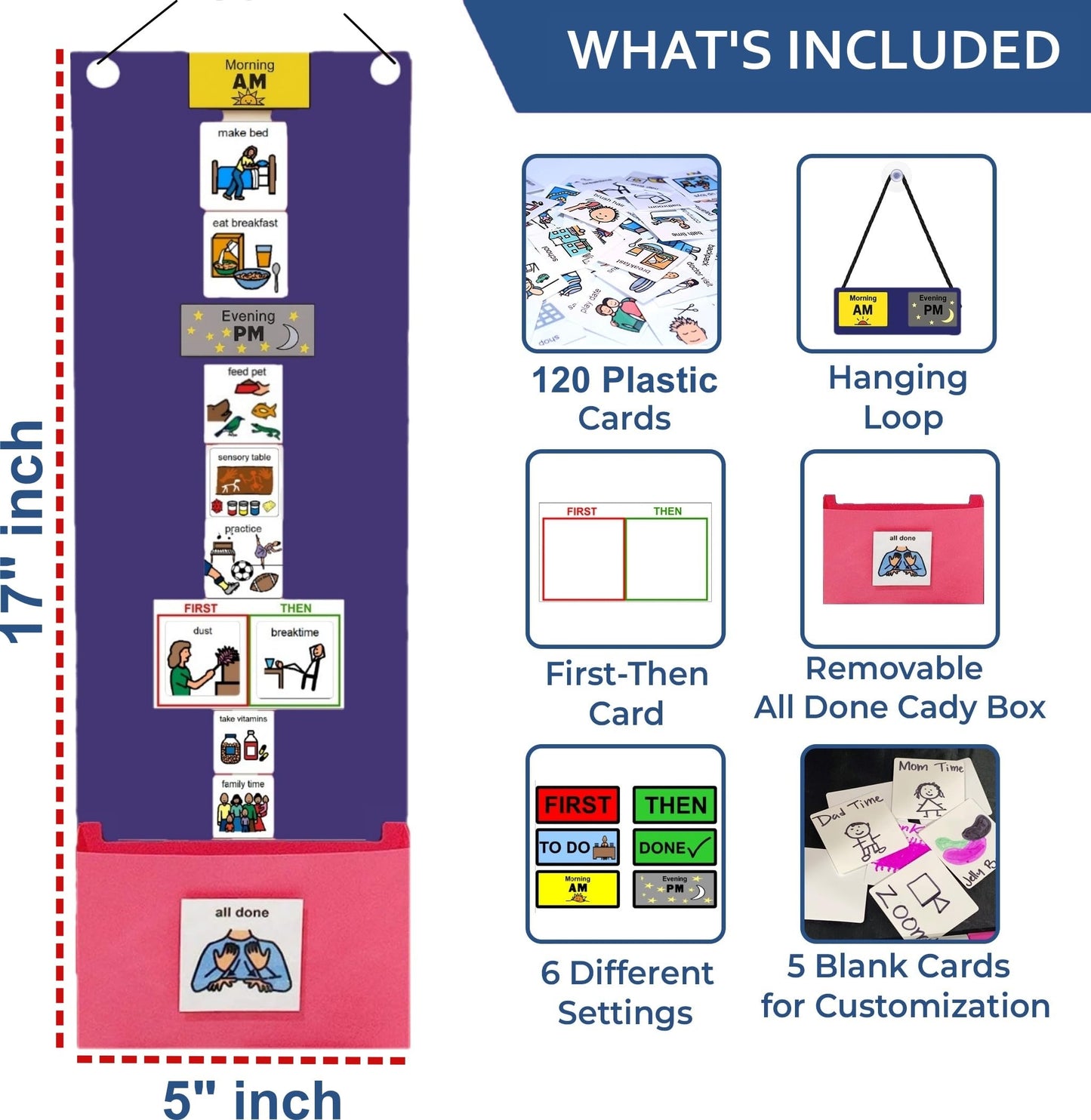 Visual Schedule for Kids – 133 Durable Plastic Picture Cards with Soft Loop Coins | Daily Routine & Chore Reward Chart for Home, School, Autism, ADHD & Special Needs Behavior Support