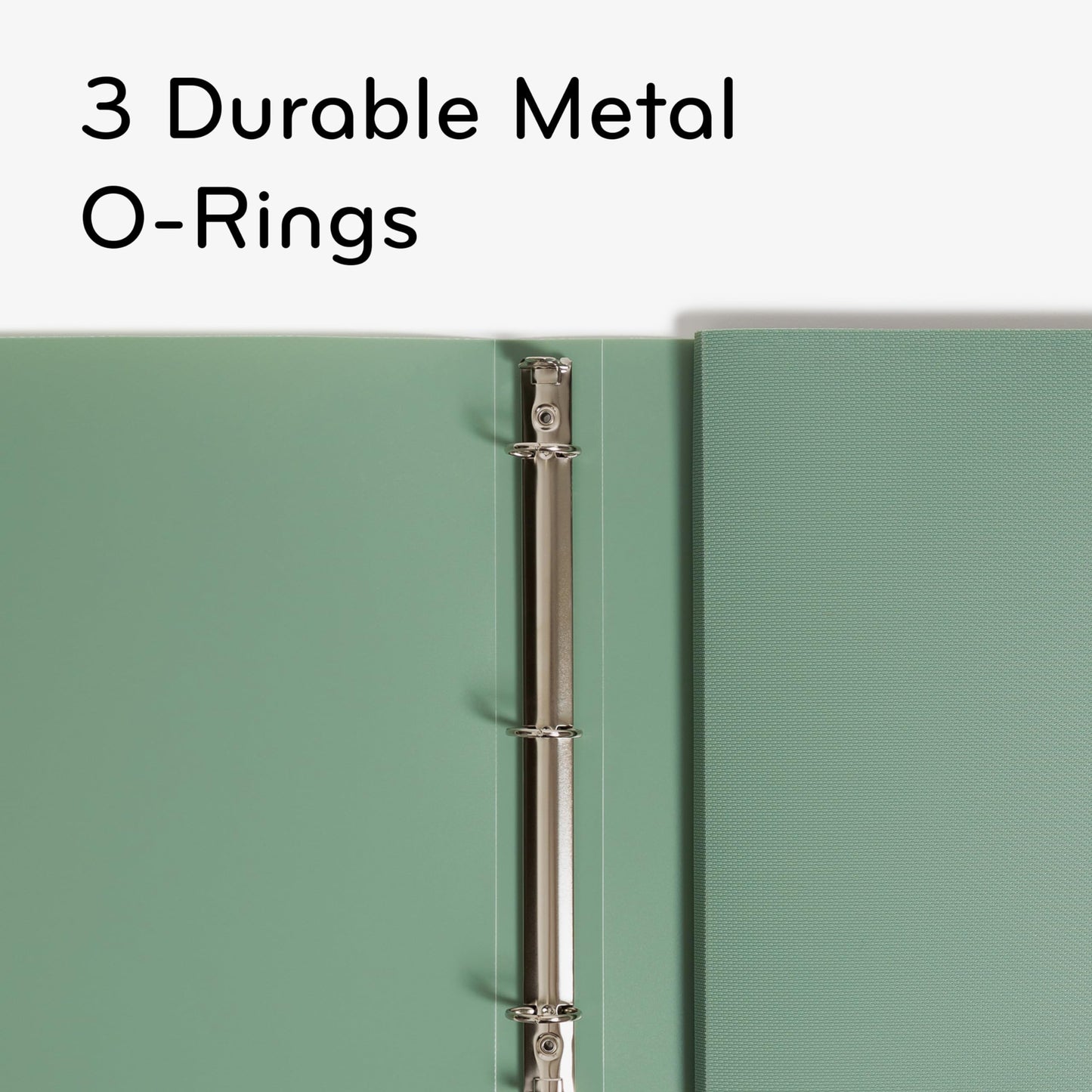 U Brands Poly Performance 1" Binders, Set of 2, Olive Green, Expanding File Pocket, Silver Metal O-Rings