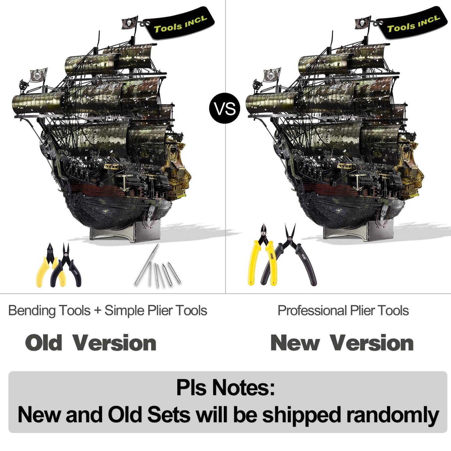 Piececool 3D Metal Puzzles for Adults, The Queen Anne's Revenge Pirate Ship Model Kits with DIY Tools Set, Metal Models Building Craft Kits, Creative Gifts Home Decor.