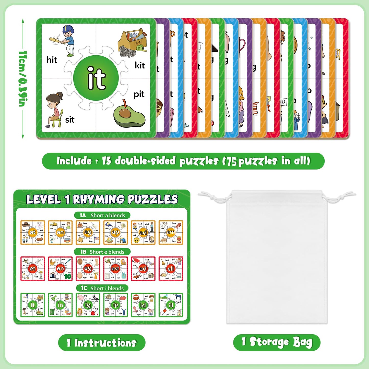 Edulok Phonics Puzzle Games, Spelling Games, Phonics Flash Cards, Sight Word Flash Cards for Toddlers, Learning Educational Toys, Kids Preschool Learning Activities, Homeschool Supplies, Learn to Read
