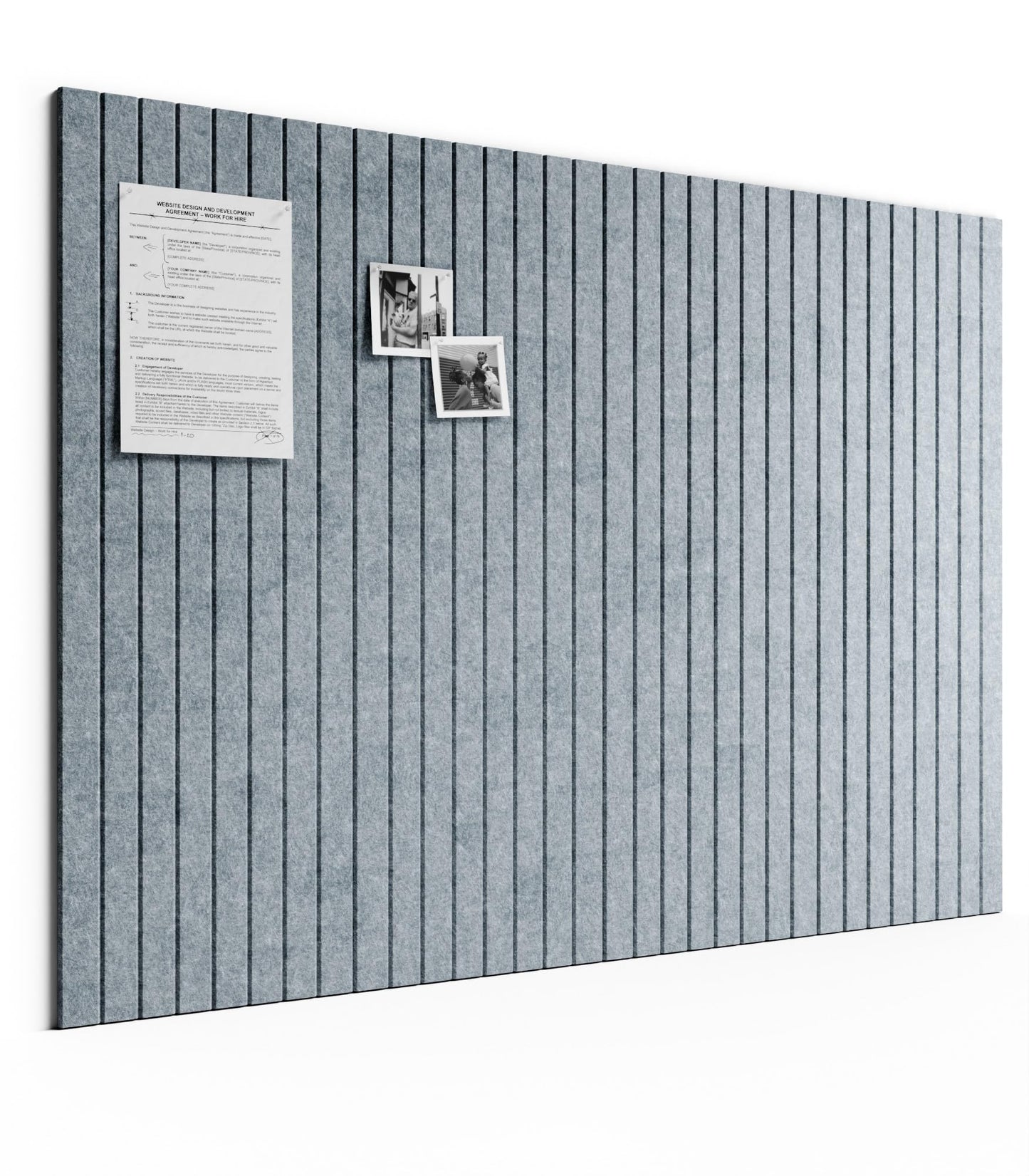 Bumusty Large Cork Board Alternative-48 x 36" Felt Bulletin Board Tiles, with 30 Pushpins, 70 Adhesive Tabs, Fine-Stripe 12-Pack, Cork Boards for Office Push Pin Board Felt Board-Blue Gray