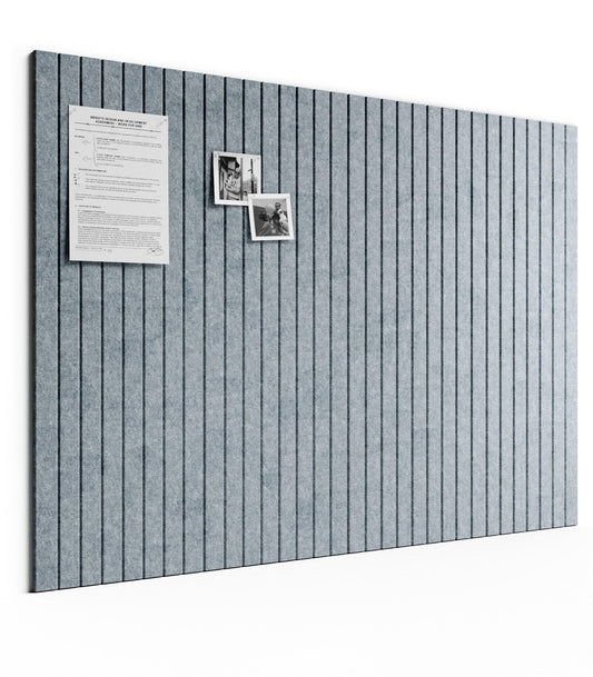 Bumusty Large Cork Board Alternative-48 x 36" Felt Bulletin Board Tiles, with 30 Pushpins, 70 Adhesive Tabs, Fine-Stripe 12-Pack, Cork Boards for Office Push Pin Board Felt Board-Blue Gray