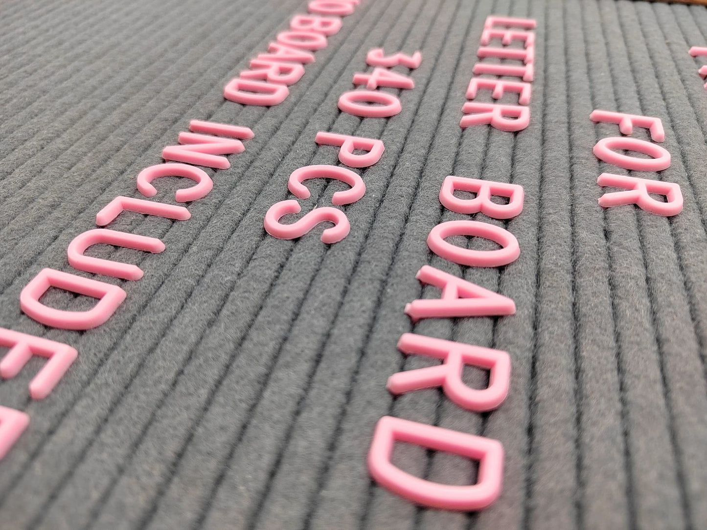 G GAMIT Felt Letter Board Letters Sets - Pre-cut 340pcs 3/4 Inch(0.75") Pink Letters with Canvas Bag(No Board Included)